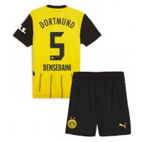 Echipament fotbal Borussia Dortmund Ramy Bensebaini #5 Tricou Acasa 2024-25 pentru copii maneca scurta (+ Pantaloni scurti)